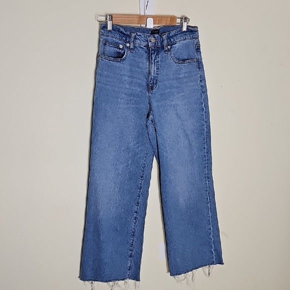 J. Crew Blue Ankle Cropped Jeans Size 27 Raw Hem - Picture 1 of 11
